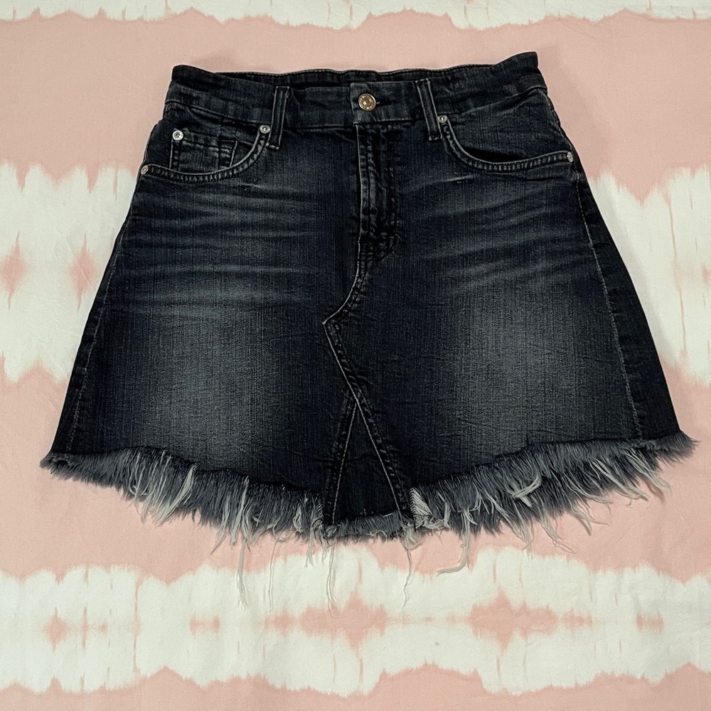 7 For All Mankind Dark Gray Denim Skirt Size 26